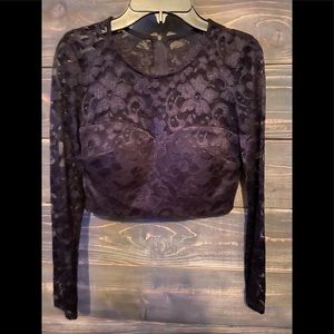 Sexy Black Floral Lace Crop Top ✔️❤️